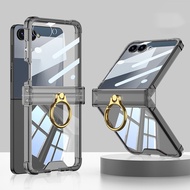 For Samsung Galaxy Flip 7 phone case, Flip 7 airbag ring casing bracket transparent Flip 7 anti drop