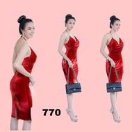 Ilona - Hyuna Midi Dress Velvet Drafery Bodycon 770