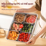 High-quality 6-compartment, 8-compartment stainless steel topping tray with lid for milk tea shops a