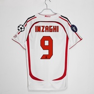 06 07 AC บ้านย้อนยุคเสื้อแข่งฟุตบอลคาคาคา #22ออกไปฟุตบอล Maldini #3 Football Inzaghi 2006 2007 Sheve