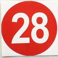 Number Sticker Large Size 12cm Round Polka Dot Number Sticker Number Sticker Adhesive Sticker Label 