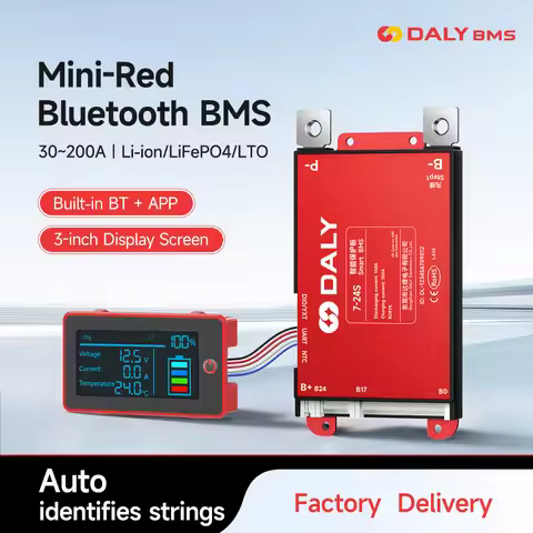 Daly Smart 3inch LCD BMS 30A 40A 60A 80A 100A 150A 200A Built-in Bluetooth 4S 7S 8S 13S 14S 16S 17S 