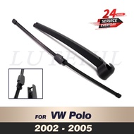 Wiper 13" Rear Wiper Blade &amp; Arm Set Kit For VW Polo 2002 2003 2004 2005 Windshield Windscreen Rear Window