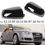 Rearview Side wing mirror cover cap Carbon Fiber Pattern Black For Audi A3 S3 8P 05-08 A4 S4 B6 B7 8