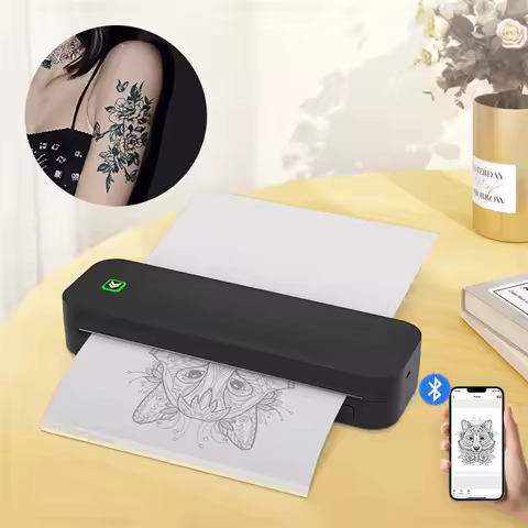 Portable A4 Thermal Printer Inkless Bluetooth Photo PDF Document Printer Memo Note Tattoo Print Wire