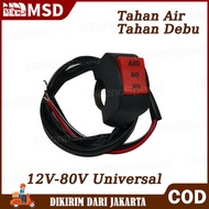 2pcs Sakelar Lampu Depan LED Tombol Stang Sepeda Motor Tiga Kawat Jauh Dan Dekat Berkendara