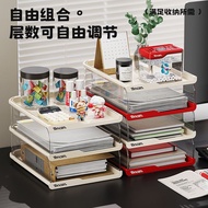 [Multi-Layer Partition] Household Multi-Layer Stackable Desktop Storage Rack File Data Storage Box O