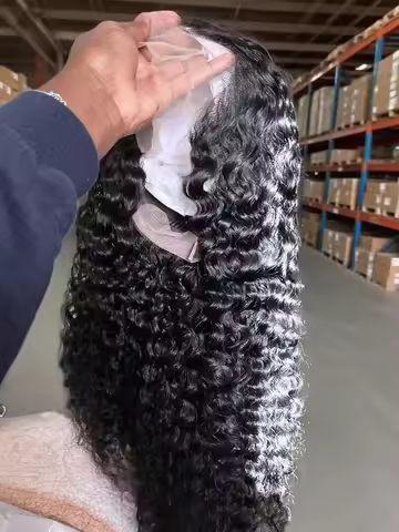 Deep Wave Frontal Wig 13x4 13x6 HD Curly Lace Front Human Hair Wigs 300% Density 30 40 Inches Brazil