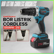 BEST SELLER Taffware Bor Listrik Cordless Brushless 1350RPM 21V / Bor Listrik Cordless Brushless 135