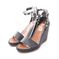 Valentino Garavani 鉚釘涼鞋，海軍藍皮革，#35，二手女款