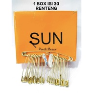 1 BOX Peniti SUN Warna Emas / Safety Pins / Peniti Jilbab