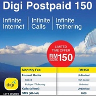 Digi Infinite i150 RM150 Monthly -Unlimited internet,call and wifi hotspot internet ( MNP Only )