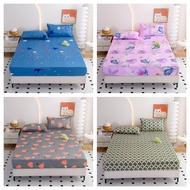 880TC fitted bedsheet cadar murah pillowcase mattress cover blue heart printed Tatami fitted bedshee