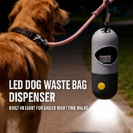 LED Dog Poop Bag Dispenser with Flashlight | Beg Najis Anjing LED | Night Walking Pet Accessories