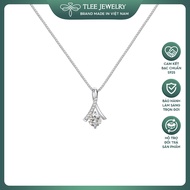 [Peinn]Alluring Beautiful women's teardrop silver necklace with stones D0210