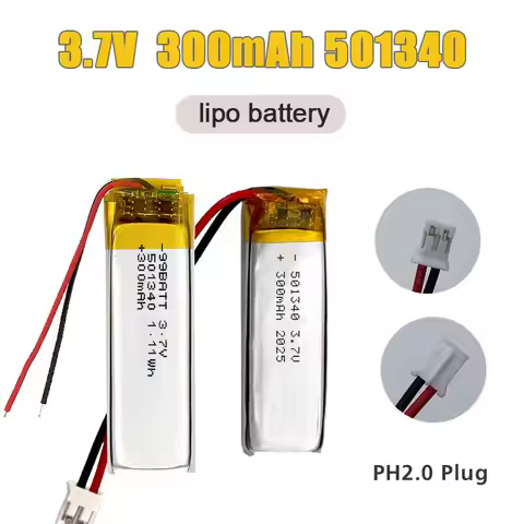 1-10 Pcs 501340 300mAh 3.7V LI PO Battery 501440 Rechargeable Polymer Batteries for TWS Bluetooth He