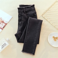 2020fashion winter jeans women elastic pants causal trousers
