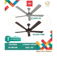 KDK 56" RYOU SERIES 5 BLADES FAN K14PH-PBR/EY / KDK Z SERIES REMOTE CONTROL CEILING FAN K14XZ PBR/GY