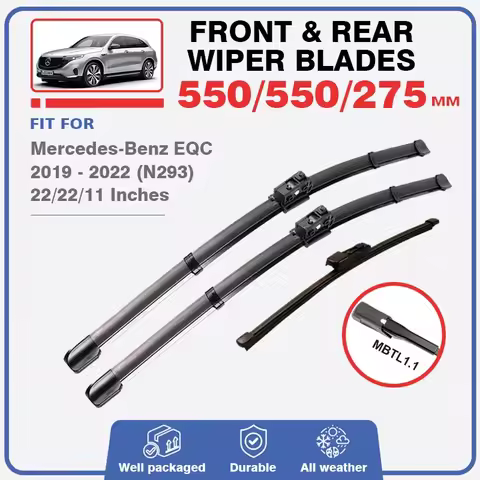Front Rear Wiper Blades For Mercedes Benz EQC 2019 2020 2021 2022 Sport Windshield Windscreen Window