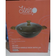 Stein double handle wok with LID 32cm