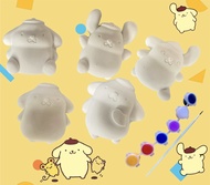 ตุ๊กตาปูนปลาสเตอร์ ตุ๊กตาระบายสี pompompurin 5 ตัว พร้อมชุดสี