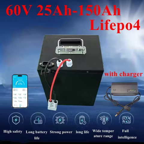 100Ah 60V 60Ah 80Ah 30Ah 60V 40Ah 150Ah 120Ah lifepo4 Lithium battery pack with Bluetooth APP BMS 30