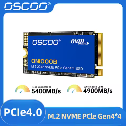 OSCOO NVMe PCle Gen4.0x4 SSD 3D NAND Flash PCIe4.0 M.2 2242 SSD Read Speed Up to 5400MB/s Solid Stat