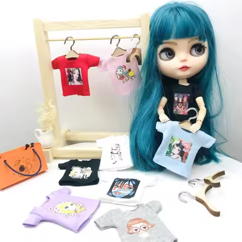 1PCS New Fashion Blyth Dolls T-shirt Cool Shirt for blyth licca azone 1/6 Dolls Clothes for dolls Ac