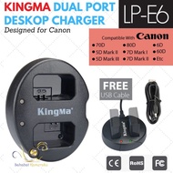 Kingma Dual Charger Canon LP-E6 LPE6 Canon EOS 90D 80D 70D 60D 60Da 7D Mark II 7D EOS 6D Mark II 6D 