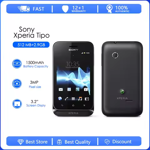 Sony Xperia tipo ST21 ST21i Refurbished-Original GSM 3.2"inch 3G 3MP GPS WIFI Android Smartphone 512