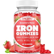 Iron Gummies for Women & Men - Iron Supplement with Vitamin B6, B12, C, Zinc, Folate for Adults & Ki