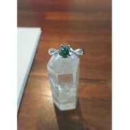 1Ct Ocean Green Moissanite Ring with GRA Cert