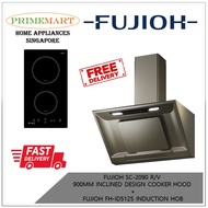 FUJIOH SC-2090 900MM INCLINED DESIGN COOKER HOOD+FH-ID5125 INDUCTION HOB BUNDLE DEAL