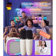 【Multi-Mode Party Speaker】Portable Bluetooth Speaker with Built-in Mic + LED Light Show/FM Radio/Kar