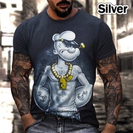 2024  Men's Vintage T-shirt Loose O Neck Sailor 3D Pattern Short Sleeve Street Casual Hip Hop Top and T-shirt Men's Clothing 6XL