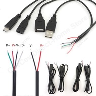 Type-C USB Female Jack 4 Pin 2 Pin Male Female Power Supply Data Line Charge Cable Extension Cord Co