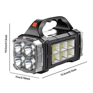 ไฟฉาย ไฟฉายแรงสูง 100000 Lumens ไฟฉาย Solar Rechargeable COB LED ชาร์จไฟบ้าน 2400mAh ไฟฉายชาร์จ ไฟบ้