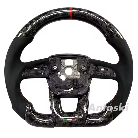 Sport Style Custom Black Suede Forging Carbon Fiber Steering Wheel for Lamborghini URUS HURACAN LP64