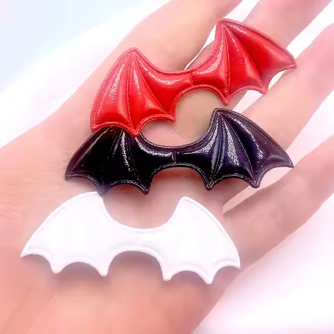 2.5*6.5cm Leather PU Devil Bat Wings Handmade DIY Accessories Halloween Background Clothing Decorati