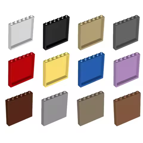 20pcs MOC bricks 1x6x5 window glass house wall compatible with 59349 building block panel assembly a
