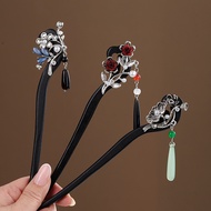 New Chinese Style Elegant Tassel Hairpin Antique Cheongsam Hanfu Coiled Hairpin Ebony Hairpin Small 