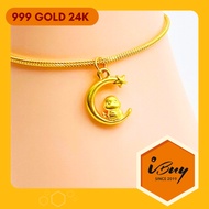 IBUY 999 Gold Moon Baby Snake 月亮蛇宝宝 0.27G 24K (999)