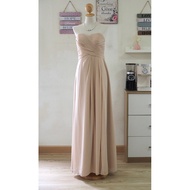 Cream-Colored Strapless Long Dress AZAZIE Brand
