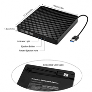 3D菱形USB外置DVD刻錄機光碟機（黑色）