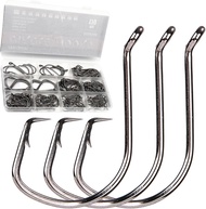 170Pcs Circle Hooks Set Sturdy Offset Catfish Circle Fishing Hooks Barbed Octopus Fish Hook Saltwate
