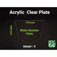 Papan Number Plate Motor / Acrylic Motor Number Plate. Clear. Ready Stock