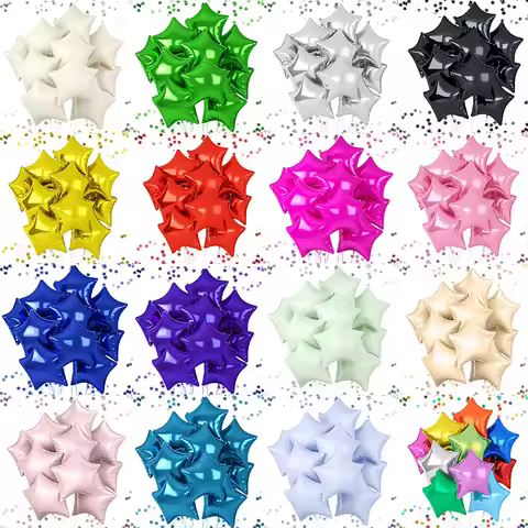 18Inches Star Foil Balloons for Helium Birthday Star Shape Foil Balloon for Birthday Wedding Party A