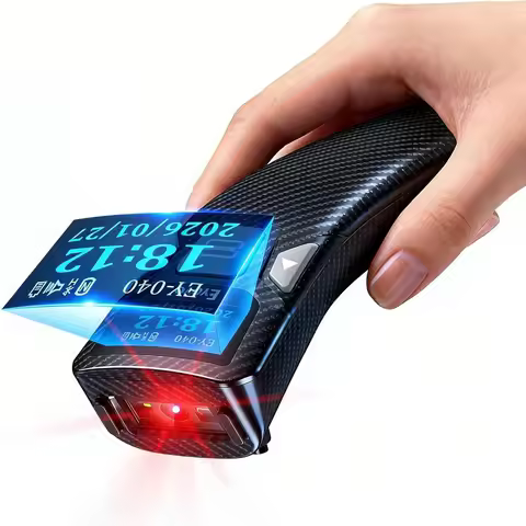 EYOYO Portable Bluetooth 1D Bar Code 2D QR Scanner with Digital Display Can Add Custom Prefix/Suffix