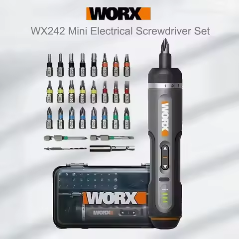 Electrical Screwdriver Set Worx 4V WX242 Smart Cordless Electric Screwdrivers USB Rechargeable Power
