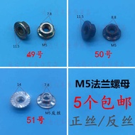 Speedy Delivery = Nut M5 Flange Nut Auto Repair Special Screw Cap M5 Reverse Thread Nut Large Washer